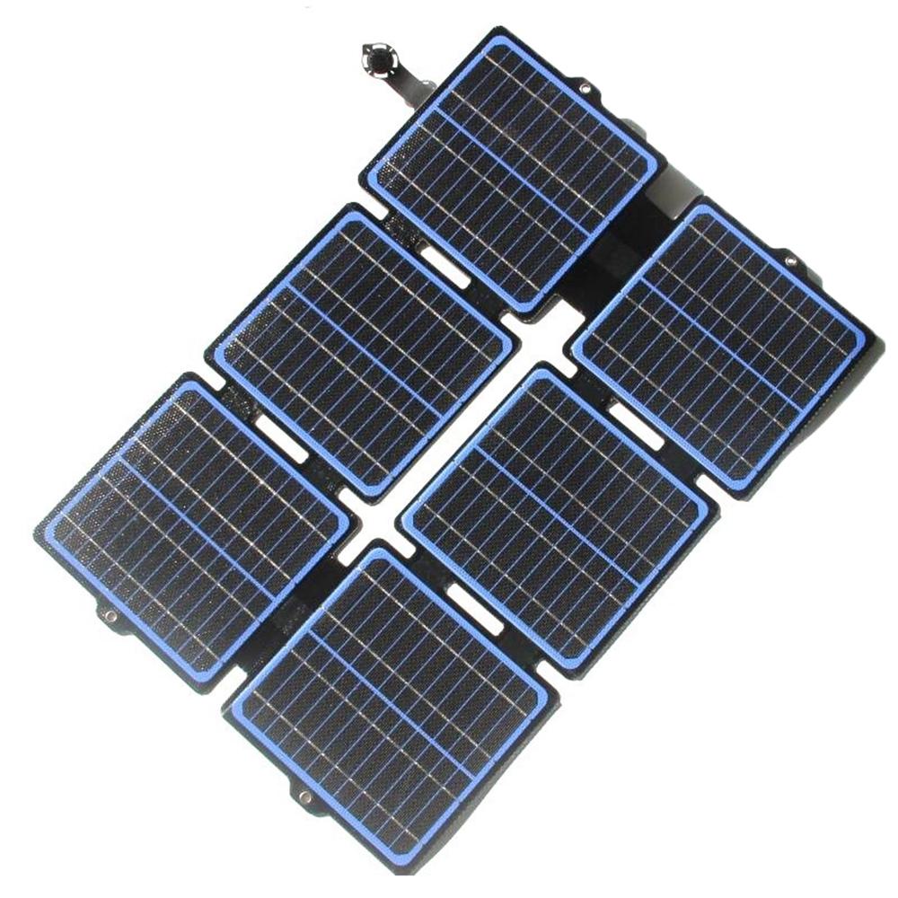 

Portable 30W 5V/12V ETFE Solar Panel Foldable Mobile Phone Charger Blue