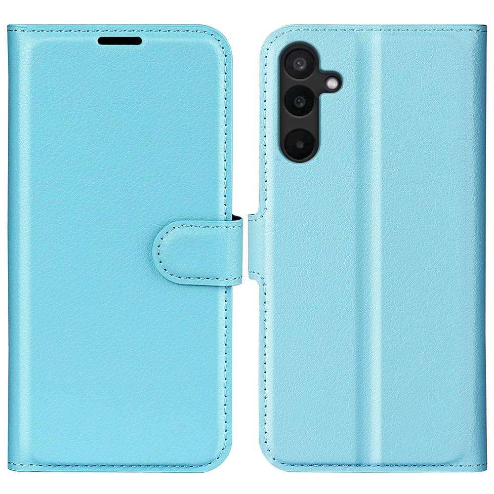 

For Samsung Galaxy M16 5G Case Litchi Texture Shockproof Leather Wallet Phone Cover Blue