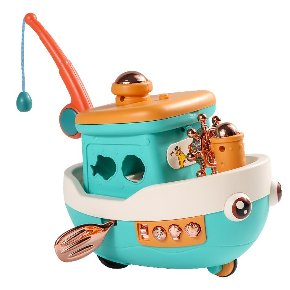 

Игрушка для детей с музыкальным звуком, электрическими огнями, звуками, игрушка-корабль, забавная игрушка-круизный лайнер, для детей и малышей зелёный