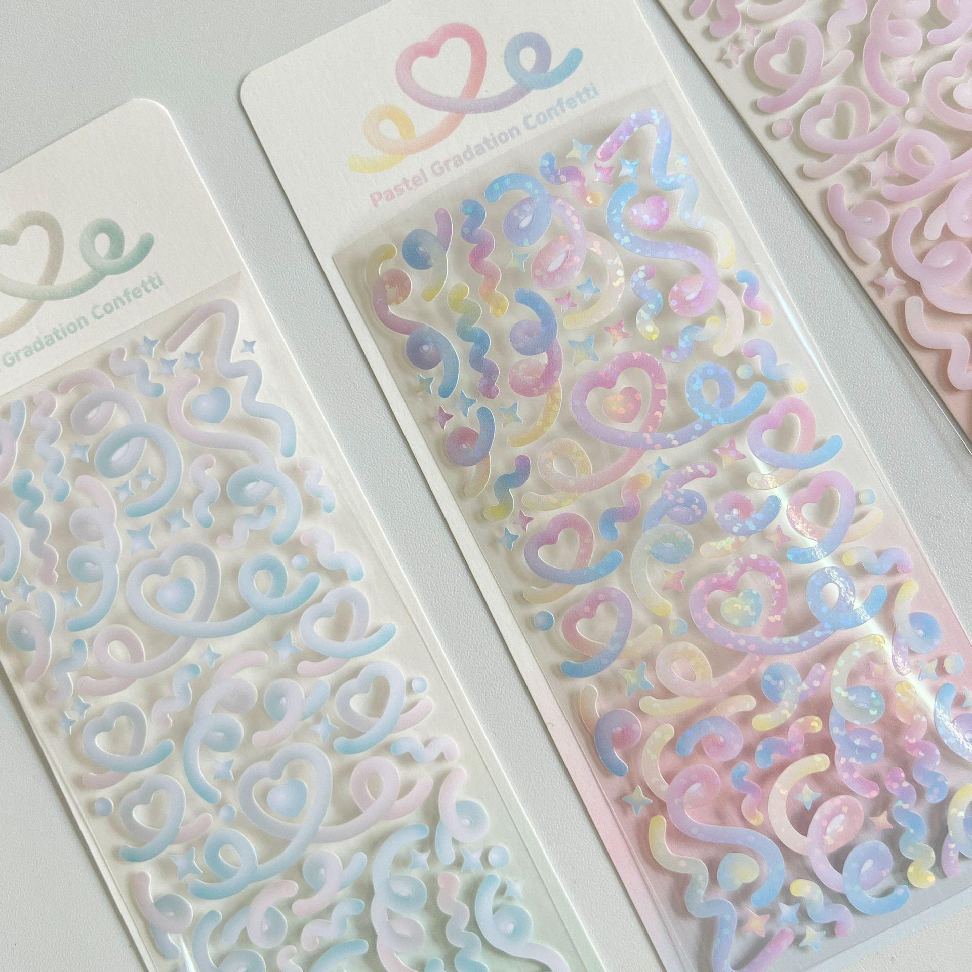 Корейская популярная лента лазерная наклейка постепенное изменение любовь лента наклейка — фото 4