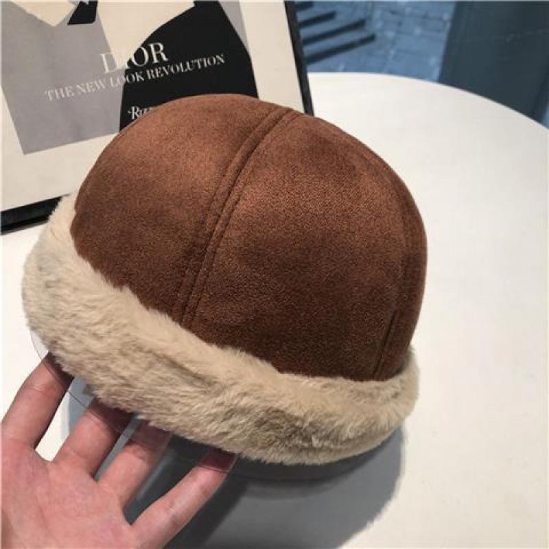 Vintage Koreański Styl Unisex Aksamitny Kapelusz Fedora z Wełny Jagnięcej - Modny Zimowy Kapelusz