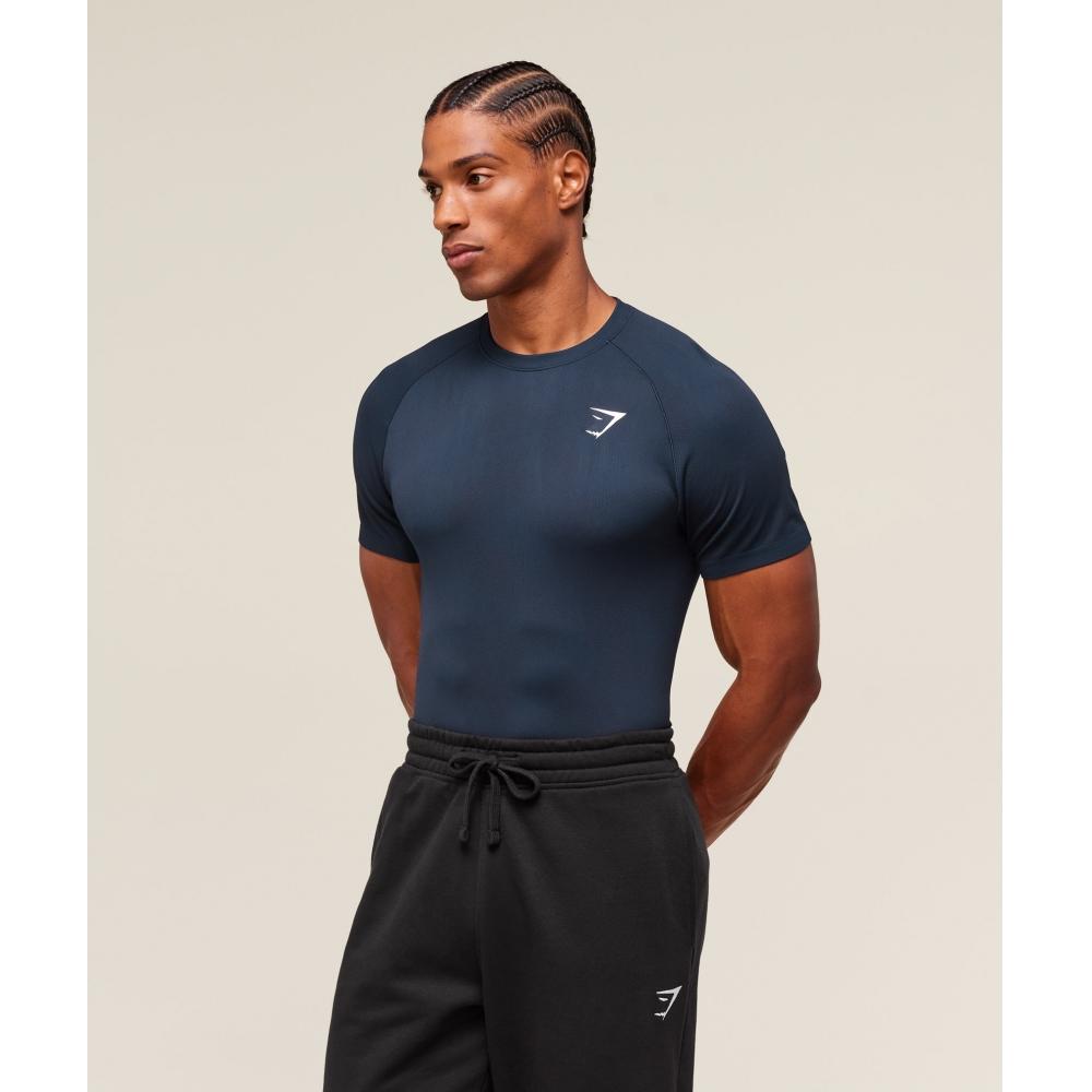 Gymshark Geo Seamless T shirT Navy Heavy Blue A5a2d Udc9