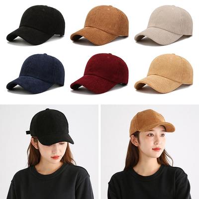 Unisex Women Men Hip Hop Sun Hat Adjustable Baseball Hat Corduroy Baseball Cap