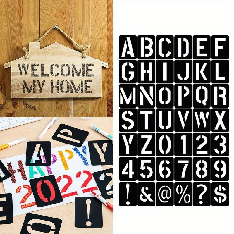 42 Pieces/set Letter Number Stencil Set Plastic Alphabet Painting Templates Mold Kit for Painting on Wall Home Decor