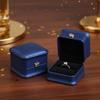 1Pcs Fashion Ring Jewelry Box 5.8x5.8x4.5cm Rose Gold/navy Blue/green /white Pu Crown Buckle Wedding Gift Jewelry Box