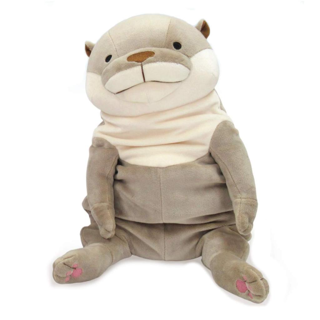 Shinada Global Mochi Series Mochi Otter Grey 22 x 22 x 30cm Plush Otter Animal (L) MOKW-0350G