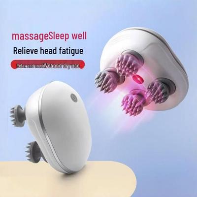 Mini Massageador Elétrico à Prova d'Água para Couro Cabeludo com Terapia de Luz Vermelha para Relaxamento e Crescimento Capilar