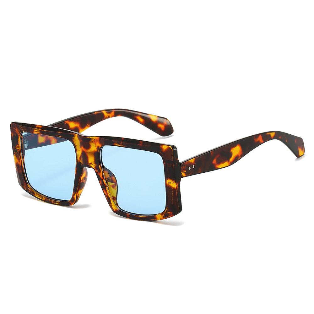 

Ins New Retro Large Frame Gradient Women Sunglasses Y2K Fashion Brand Leopard Design High Quality Simple Men Sun Glasses UV400 as picture