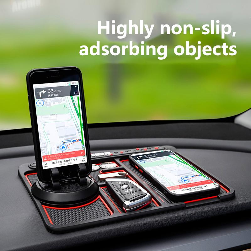 4 In 1 Car Anti-Slip Mat Silicone Dashboard Sticky Non-Slip Phone Holder Mat