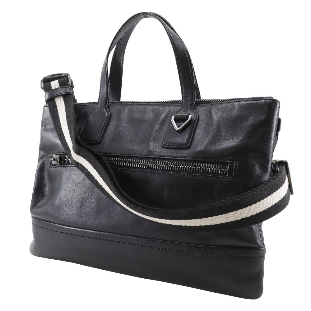BALLY TAS Business bag 2WAYShoulder black leather mens Used