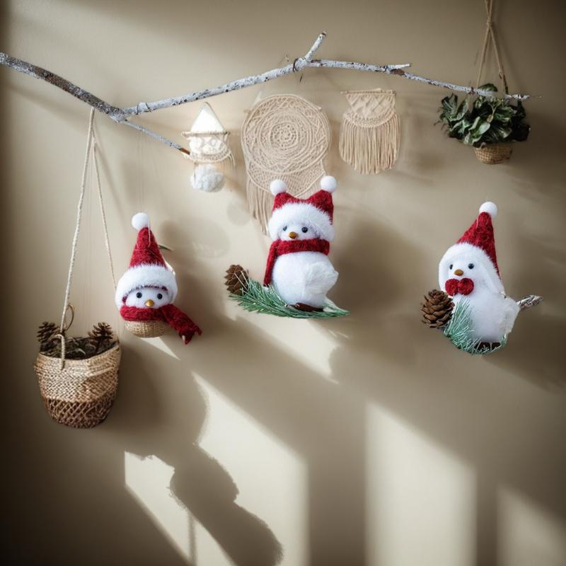 1 st Julgransaccessoarer Söt Djur Vit Fågel Julhänge Hemdekoration Kontor Hem Trädgård Dekor Vängåva