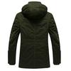 Winter Men Thick Fleece Jacket Hat Detachable Cotton Coat Social Activity Fashion Casual Business