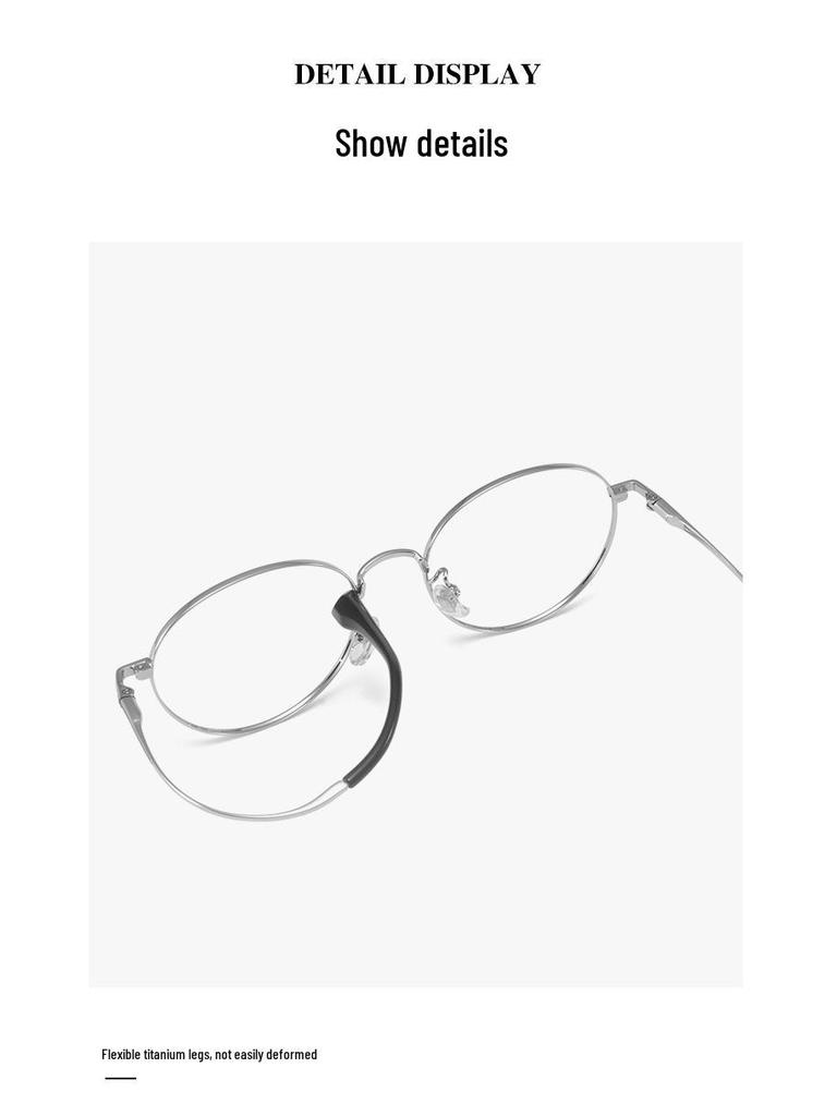 Ultralight Pure Titanium Vintage Round Eyeglass Frames 51 - Simple, Fashionable Design, Compatible with Prescription Lenses