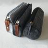 Portable Pencil Case Felt Student Pen Box Ruler Eraser Stationery Zipper Bag