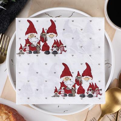 20pcs/Pac 33*33cm 2-Ply Descartável Festa Guardanapo Padrão de Natal
