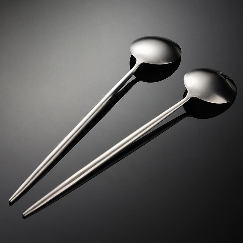 430 stainless steel Portuguese extended salad fork and spoon stirring spoon sanding hotel public spoon western tableware