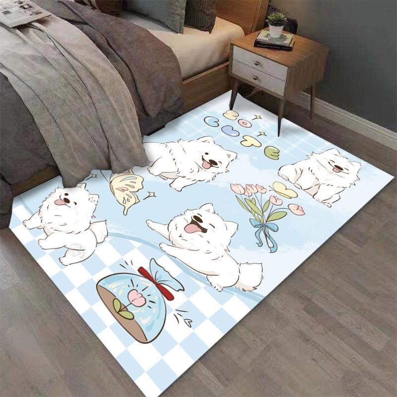 Kawaii Niedliche Hunde Druck Teppich für Zuhause Wohnzimmer Schlafzimmer Sofa Fußmatte Dekor Großer Flächenteppich Rutschfeste Bodenmatte Modisch