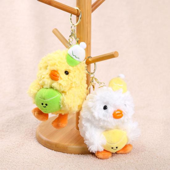 Baseball Duck Keychain Couples Plush Toy for Bags Backpacks Soft Stuffed Animal Keyring