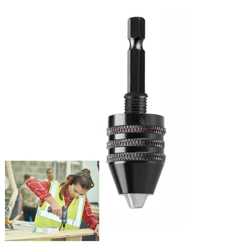 Mini Keyless Drill Chuck 0.3-8mm Self-Tighten Electric Drill Bits Collet Fixture Tools 1/4" Hex Shank Quick Change Converter