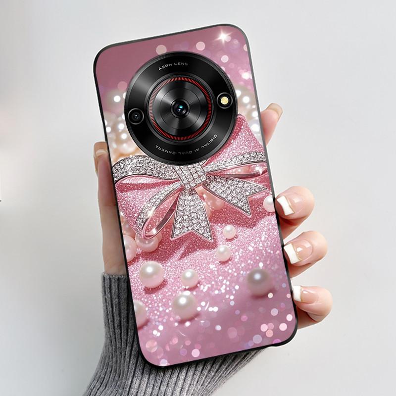 Cute Cartoon Case For ZTE Blade A75 5G/Nubia Focus 5G/Nubia Calf 5G Printing Shell Protective Cover Soft Silicone Black Casing