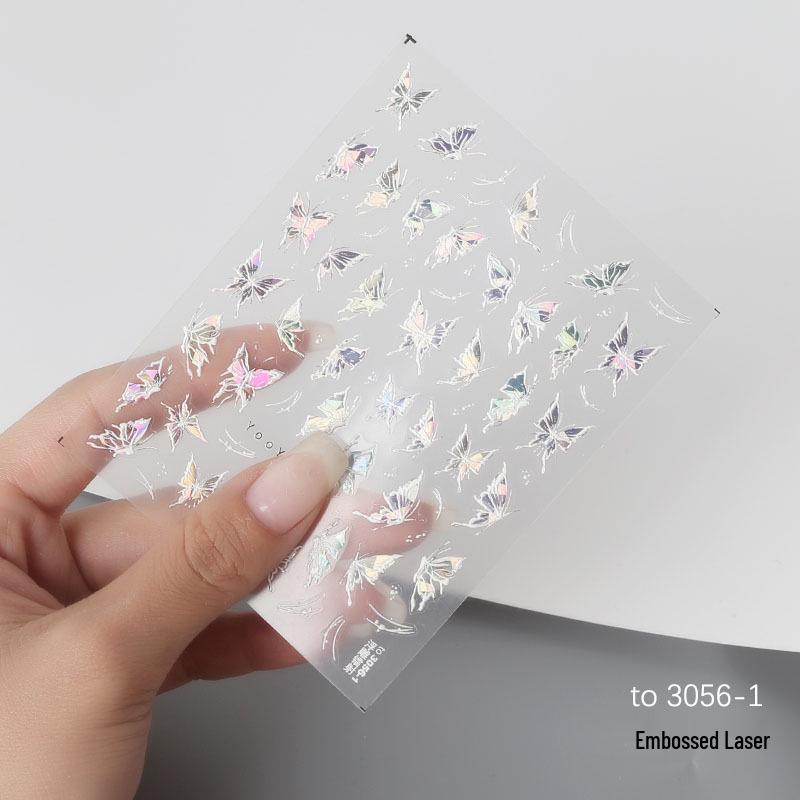 

5D Ослепительные летние наклейки для ногтей с лазерным эффектом «Бабочки»