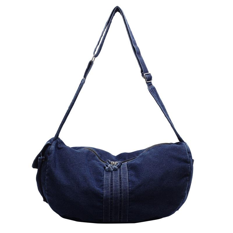 Winter new Korean version fashion shoulder bag women's casual denim bag simple commuter messenger tote bag