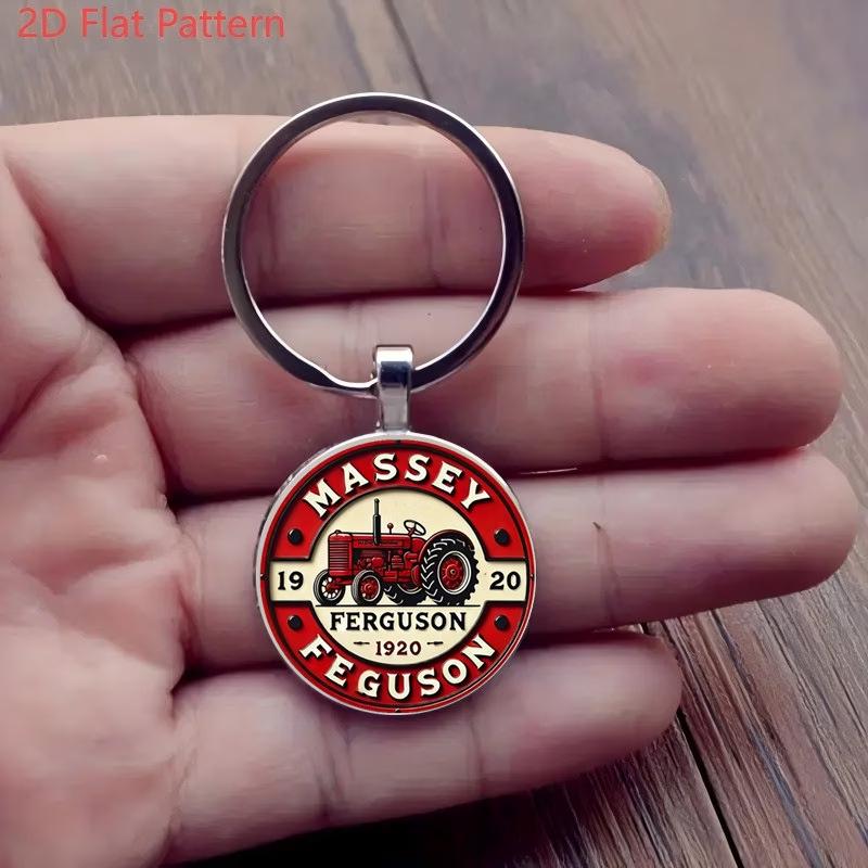 Retro Cross Tractor Design Keychain Pendant Ornament