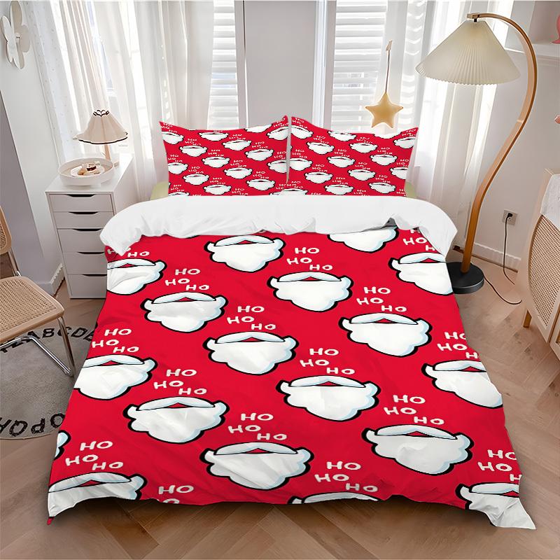 

3pcs bedding set Christmas Santa Includes 1 Comforter + 2 Pillowcases, Without Pillow Inserts, Soft Comfortable, Lightweight Breathable010 135x200cm