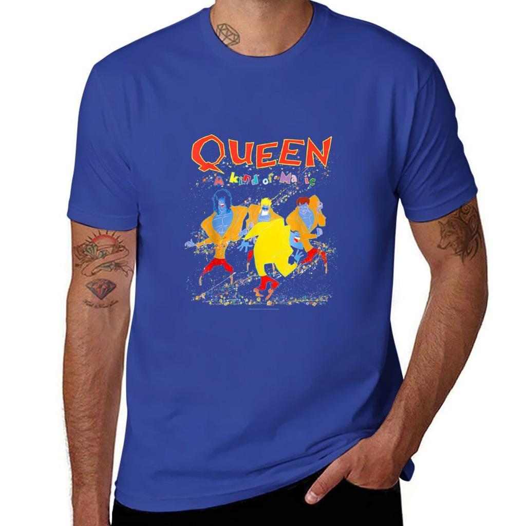 Queen Official Kind Of Magic T-Shirt Kawaii Clothes Vintage Clothes Sublime Blacks Funny T Shirts Men
