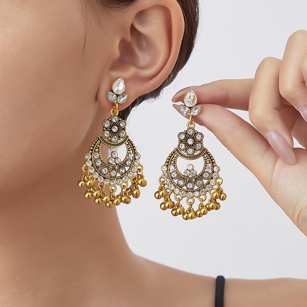 Vintage Drop Earrings Antique Floral Tassel Earrings Bohemian Dangle Earrings Ethnic For Vacations Ethnic Parties Casual Wear