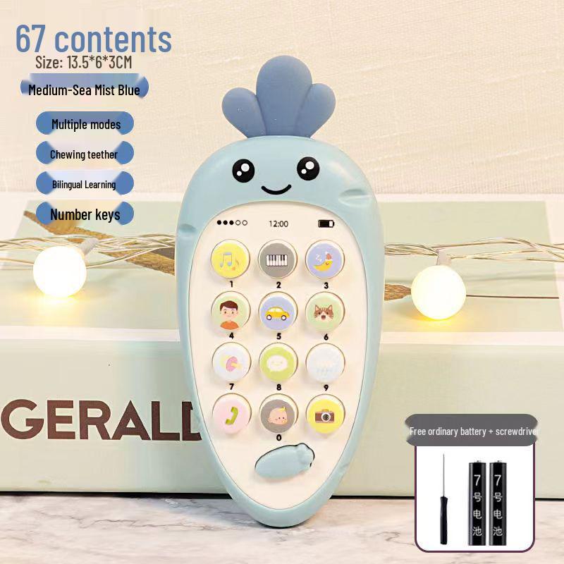 Bilingual Baby Mobile Phone & Carrot Teether Music Toy (0-1 Year)
