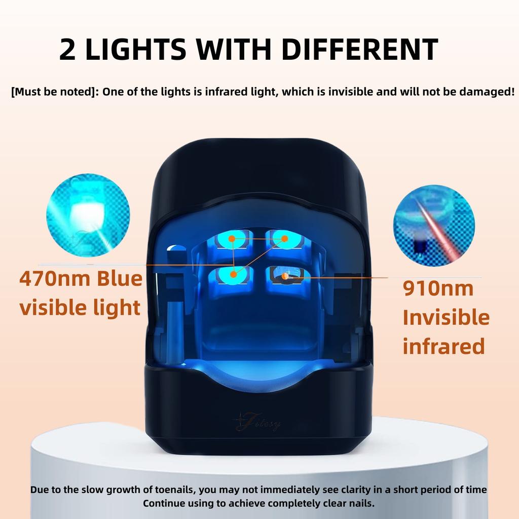 Nail Fungus Cleaning Laser Light, Used For Onychomycosis, USB Charging 905nm Infrared Light 470nm Blue Light