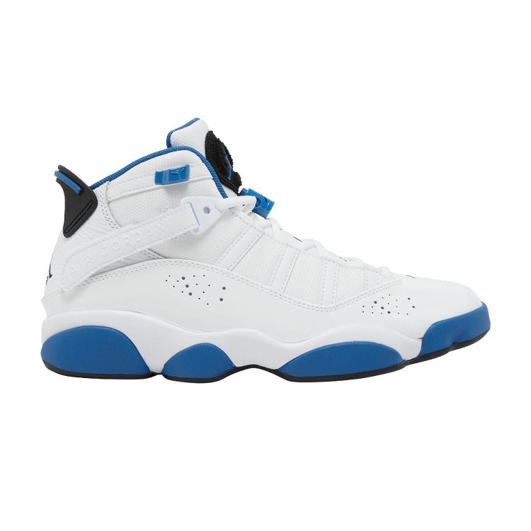 Air Jordan 6 Rings White Dark Marina Blue Men Sneakers Black 322992-114