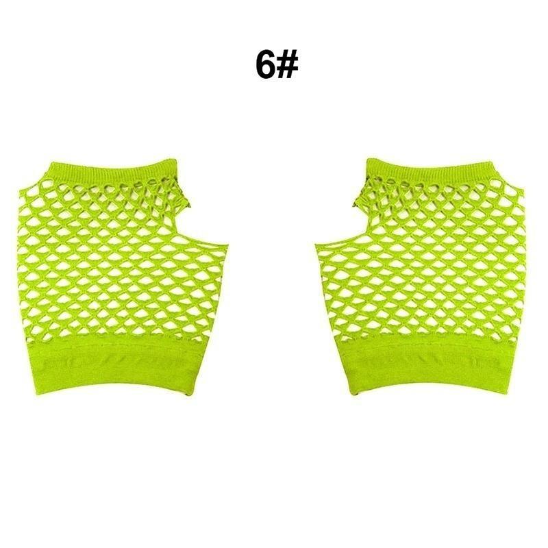 Girls Neon Short Fishnet Fingerless Gloves Gloves Party Gloves Fishnet Gloves