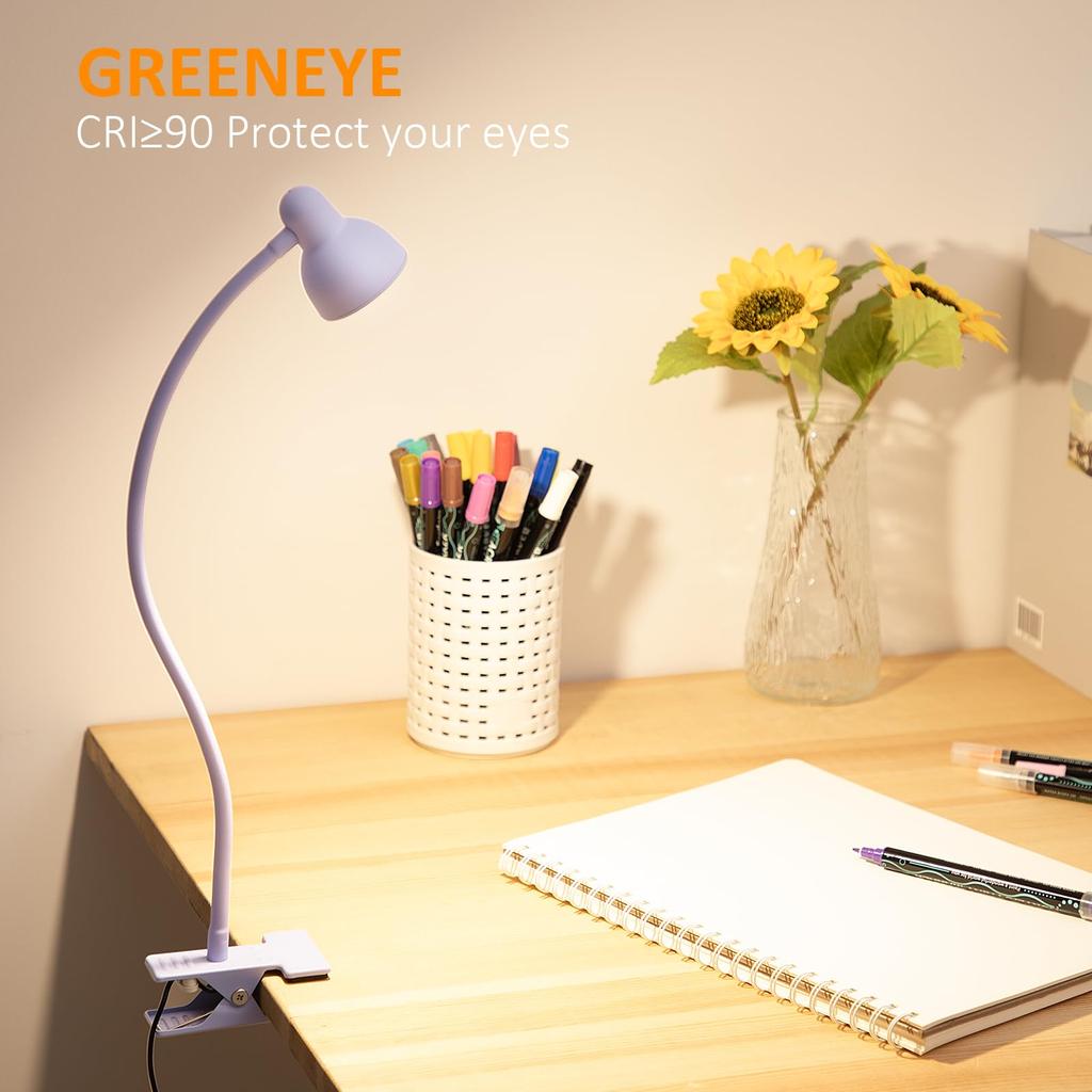 Flexible Table Lamp USB Power Lamp Reading Book Light With Clip Study Reading Desk Lamps Bedside Table Bedroom Decor Nightlamp