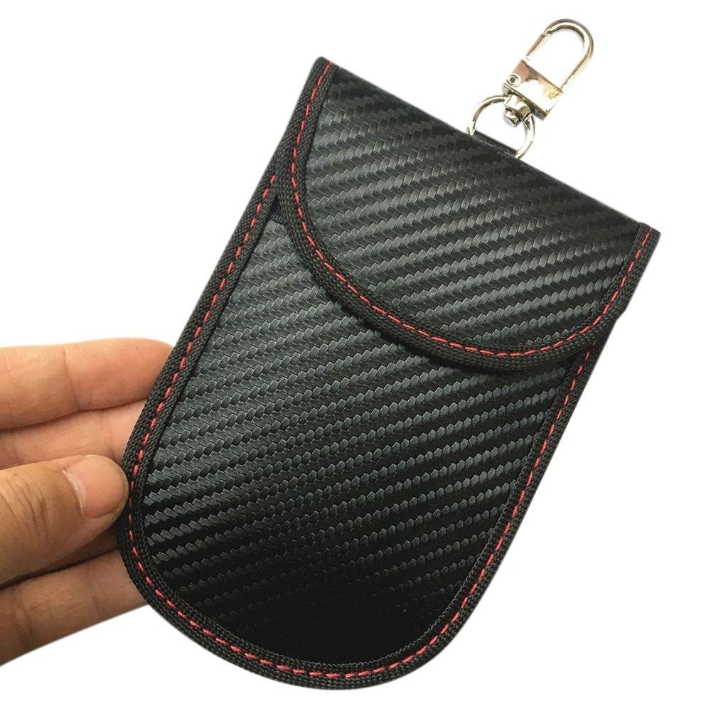 Carbon Fiber RFID Signal Blocking Holder Key Storage Bag for Faraday Car Keys Security Protection
