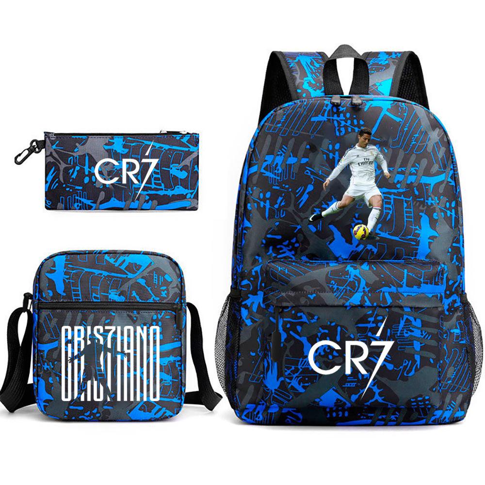 Youth Fashion Backpack Shoulder Bag Pencil Case Children'S Student School Bag 3-Piece Set