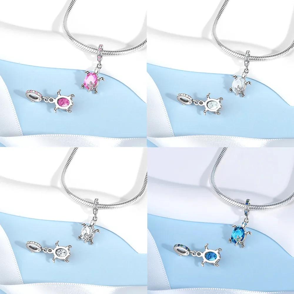 Glittering Copper Colorful Star Turtle Charm Fit Original Bracelet Women Necklace Jewelry Gift Copper Charm Beads