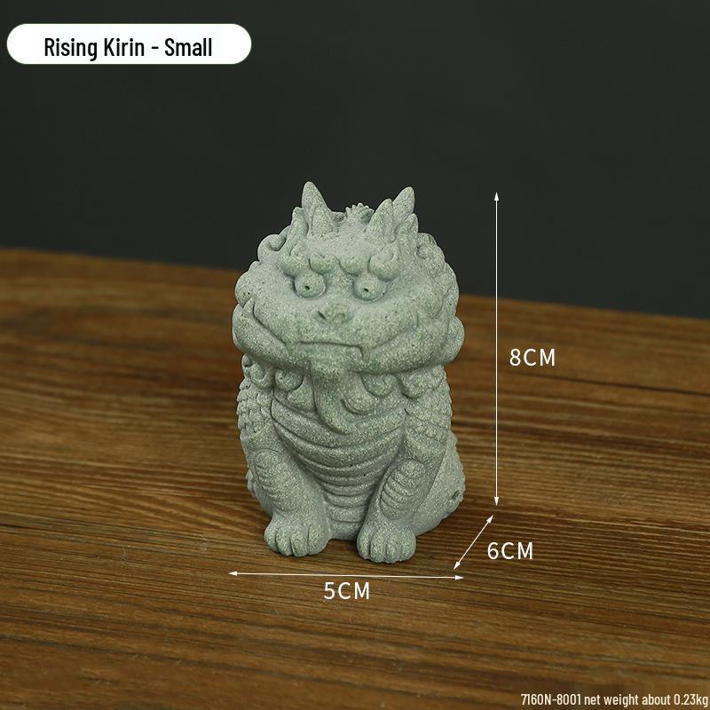 Porcelain Green Sandstone Buddha Ornament for Zen Fish Tank or Bonsai Display