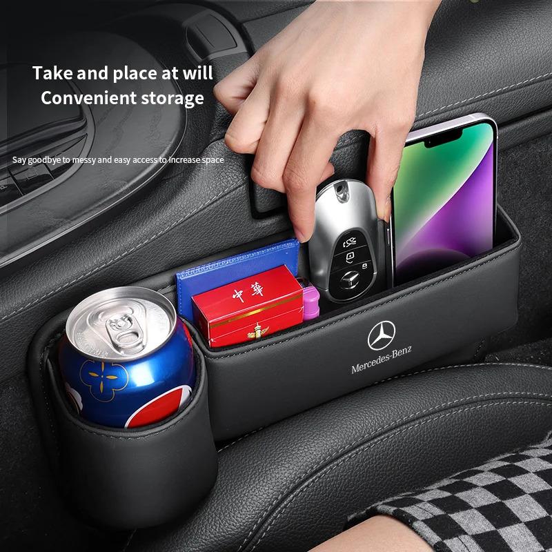 Samolepka na auto Pro Mercedes-Benz Třída A B C E S V R A45 C43 CLA GLA GLB GLC SLK SL Multifunkční úložný box do mezery mezi sedadly