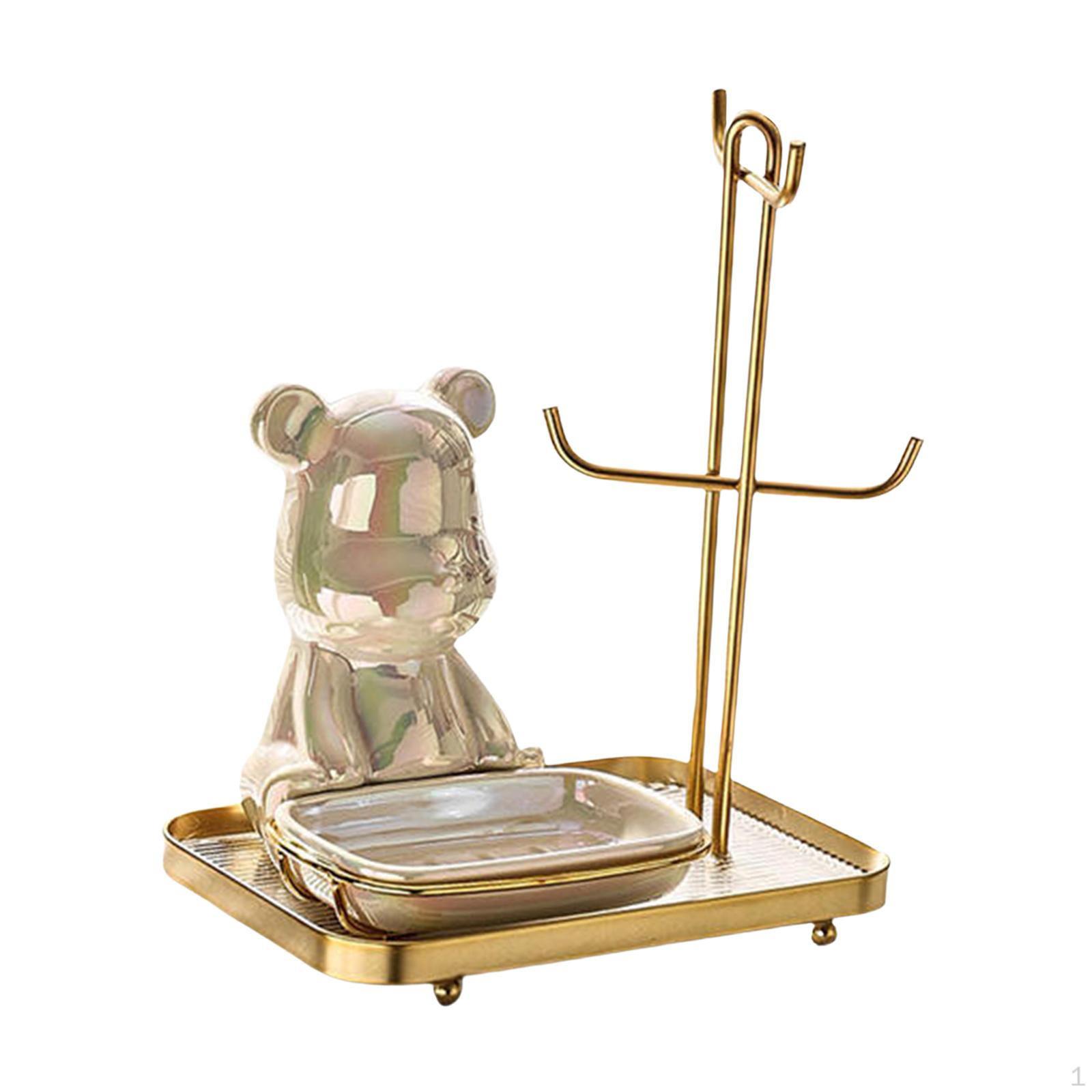 

Animal Sculpture Storage Tray Tabletop Sundries Container Fruit Aureate White