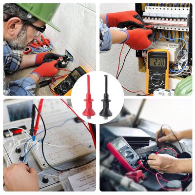 Elektronischer Testhakenklemme Multimeter Verlängerungshaken Messleitungen Klemme Zubehör Für 2mm Stecker IC Greifer Mit Flexiblem Draht