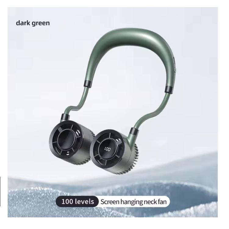 

2026 Neck-hanging Small Fan Digital Display Screen Turbo Fan Fast Charging Lightweight Suitable For Indoor Outdoor Sports Use