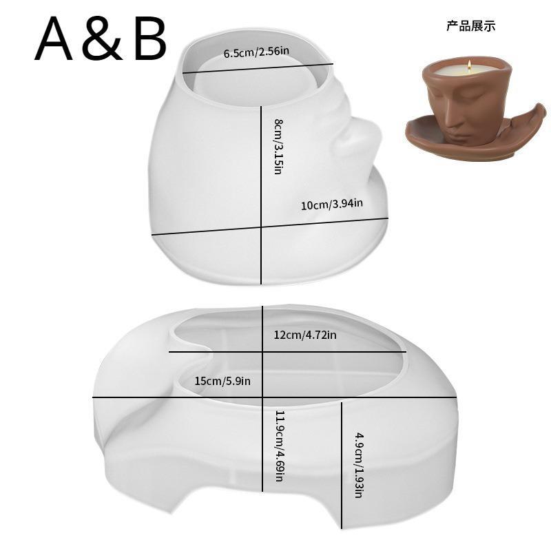 Abstract Face Storage Flowerpot Mold Humanface Mold DIY Epoxy Resin Cement Gypsum Candle Container Cup Silicone Mould Gardening Decorative Crafts