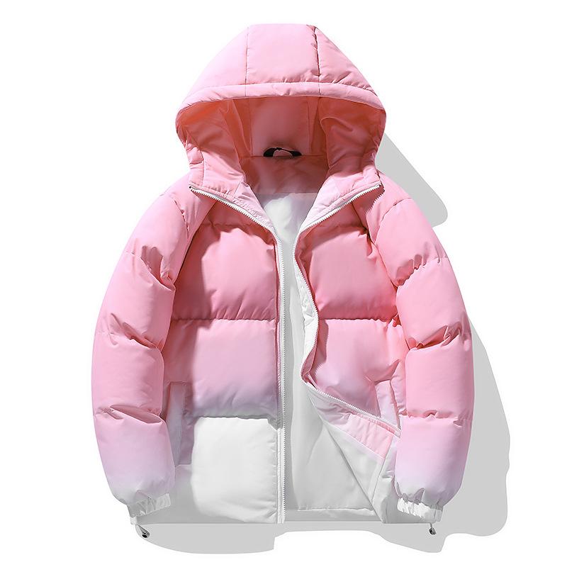 

Парный стиль осень и зима новая мужская хлопковая куртка с градиентным принтом тай-дай мужская и женская одинакового стиля куртка-пуховик с капюшоном модная универсальная хлопковая куртка 3XL