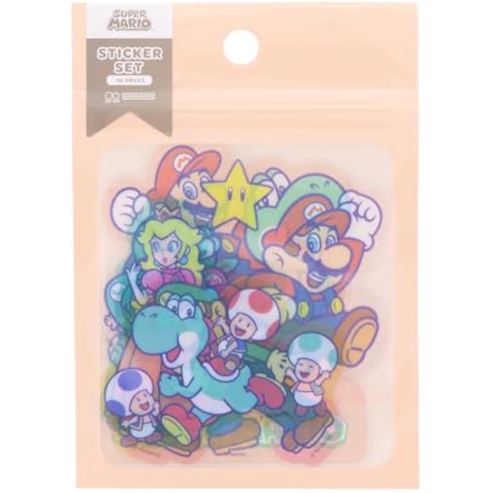 Sun-Star Stationery (Sun-Star Stationery) Super Mario Stickers Assorted Allies S8557799