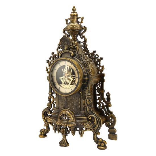 European Vintage Table Clocks Semi Mechanical Quartz Movement Metal Desk Clock for Homes Offices Hotels Markets