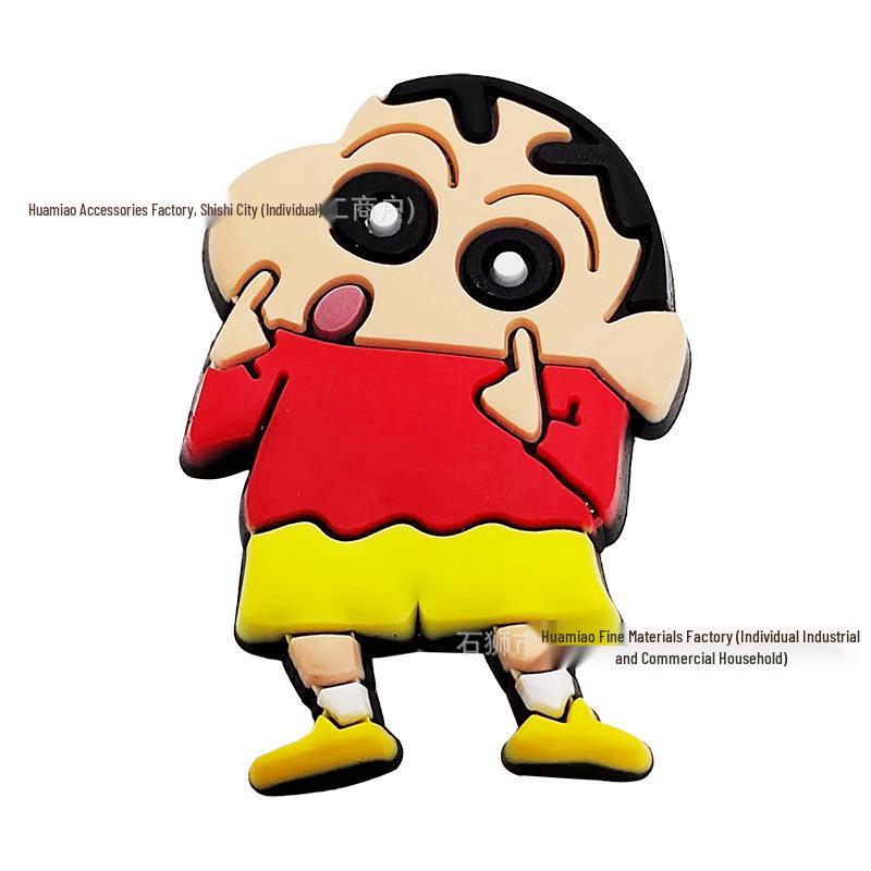 Charms para Zapatos de Dibujos Animados Crayon Shin-chan - Accesorios Desmontables de Goma PVC para Zapatos con Agujeros