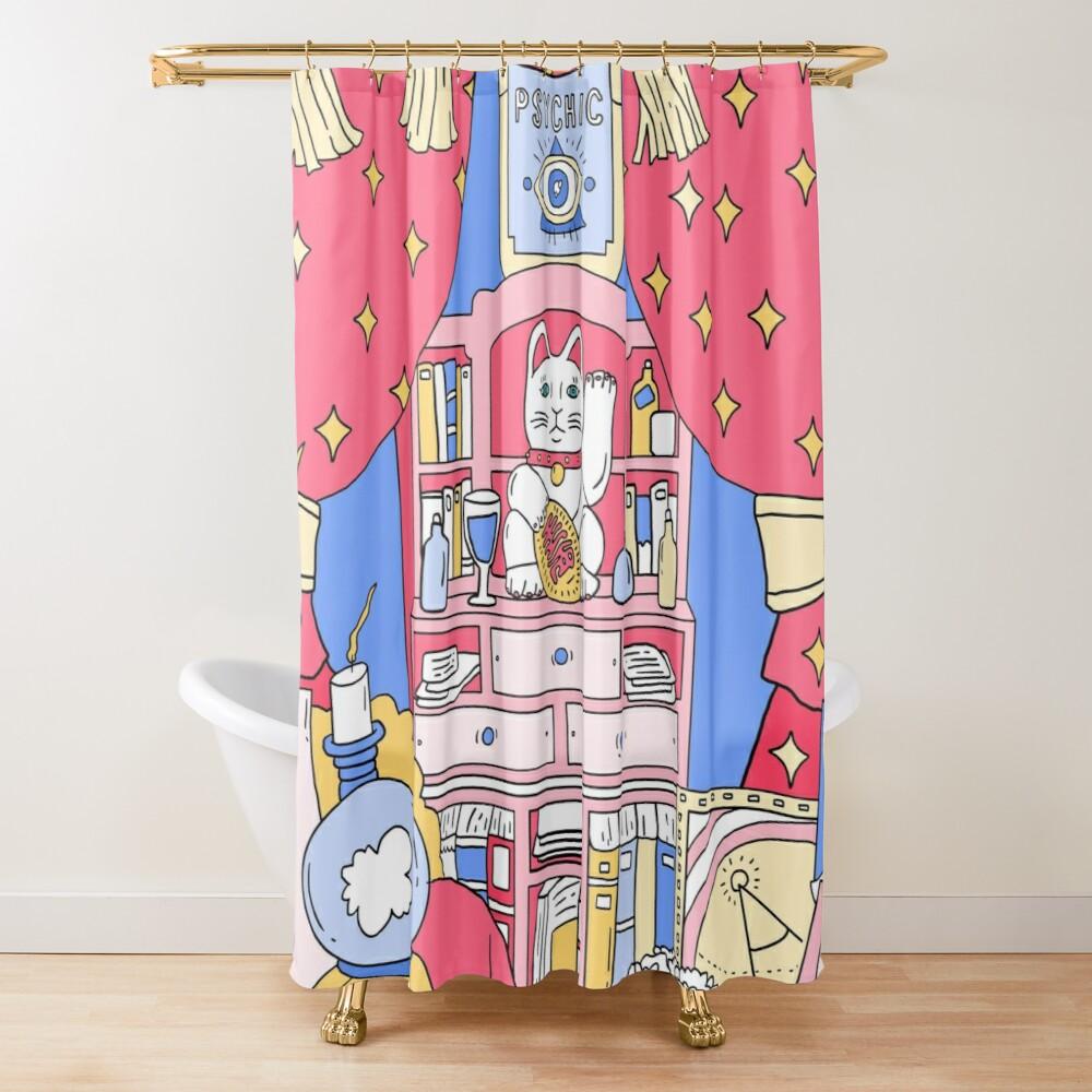 

Maneki Shower Curtain, Japanese Lucky Cat Maneki Neko Gold Coin Bathroom Bath Decor Polyester Fabric Shower Curtains with Hooks W90xH180cm