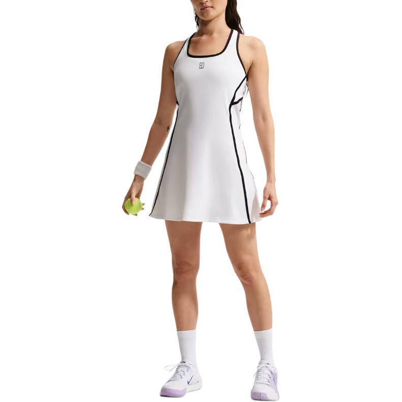 Nike Court Advantage Solid Slim Fit Ribbed Sleeveless Dress Women Dresses IO0475-100